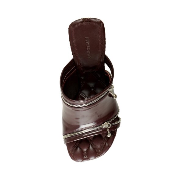 Burberry Women's "Peep Sandal" Leather Heeled Mules Sandals Shoes US 7 EUR 37 - Picture 7 of 8